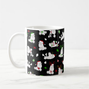 Vit jul-Pudel Svarta kaffet Mugg