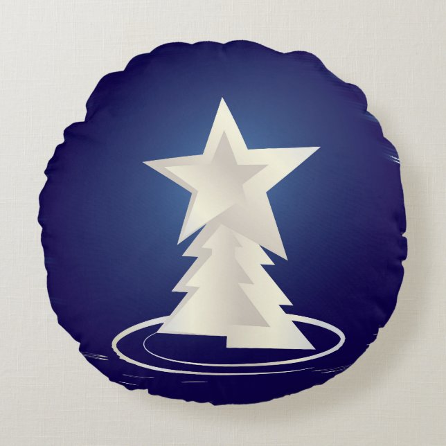 Vit jul rund kudde (Framsidan)