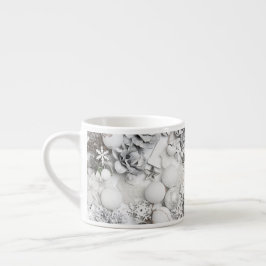 Vit jul Silver Collage Mugg Espressomugg