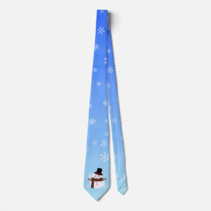 Vit jul Snögubbe Slips