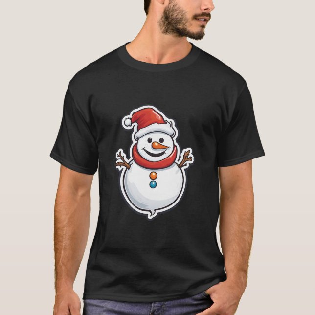 Vit jul T-Shirt | Festive Helgdag Tee | Ce (Framsida)