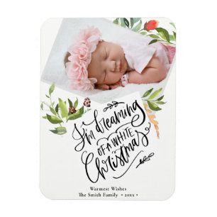 Vit jul Vattenskärk Foliage Christams Magnet