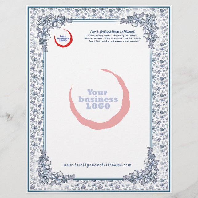 Vit Julaffärsbok med WATERMARK Brevhuvud (Framsida)