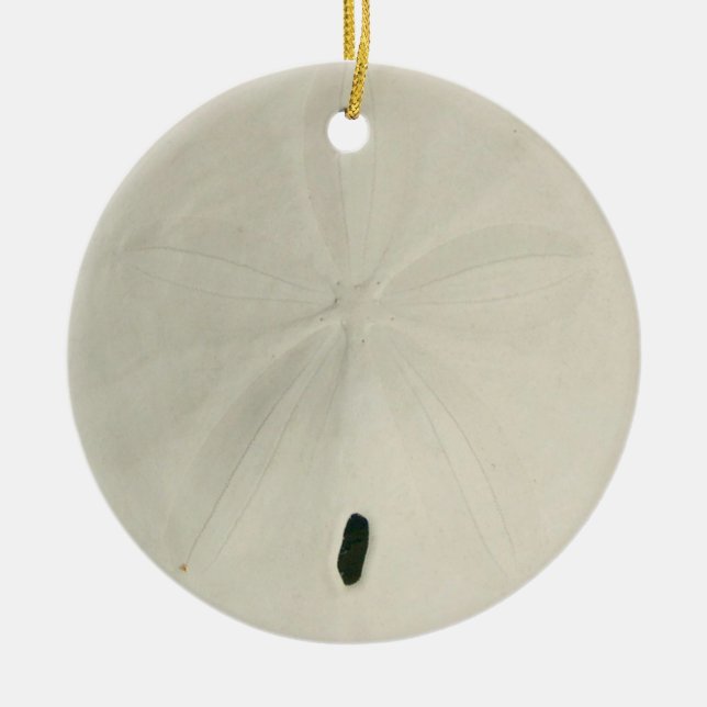 Vit juldekoration i form av sanddollar (Framsidan)