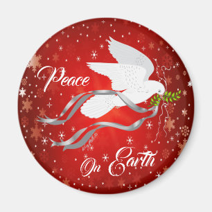 Vit juldove Magnet
