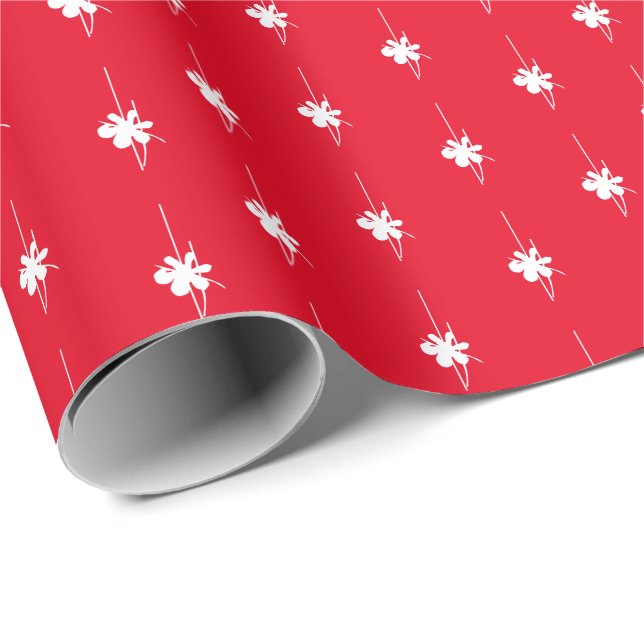 Vit julfrö snöflingor vintersöt helgdag presentpapper (Rullad Hörn)