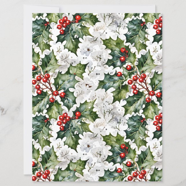 Vit julgranskott Traditionellt Scrapbookpapper (Framsida)