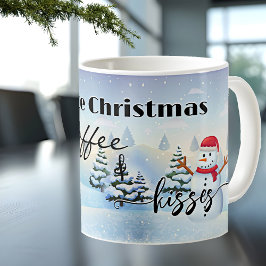 Vit julkaffe och Kisses-Helgdag Kaffemugg