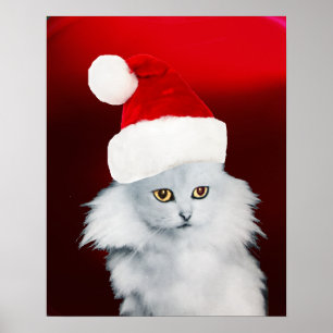 VIT JULKATT MED TOMTELUGGA ,Röd Rubin Poster