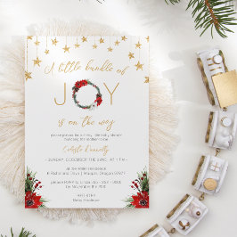 Vit julklapp av Joy Baby Shower Inbjudningar