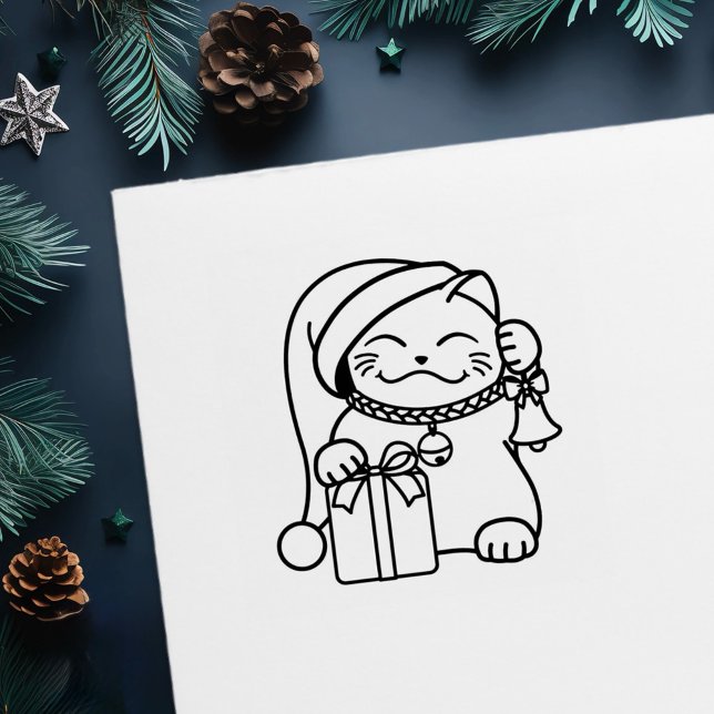 Vit julklapp Doodle Färg Me Självfärgande Stämpel (Skapare uppladdad)