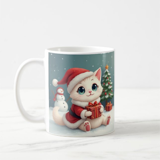 Vit julklapp Mugg (Vänster)