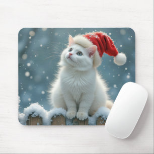 Vit julklapp på ett snöslemhinne musmatta