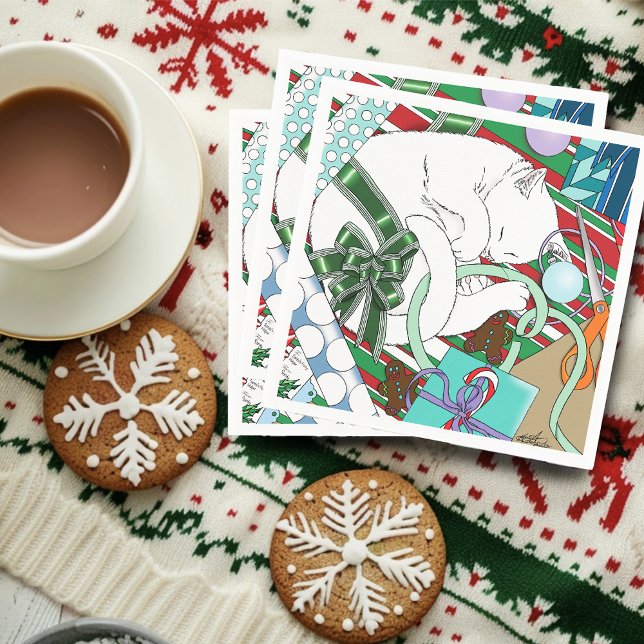 Vit julklapp pappersservett (Skapare uppladdad)