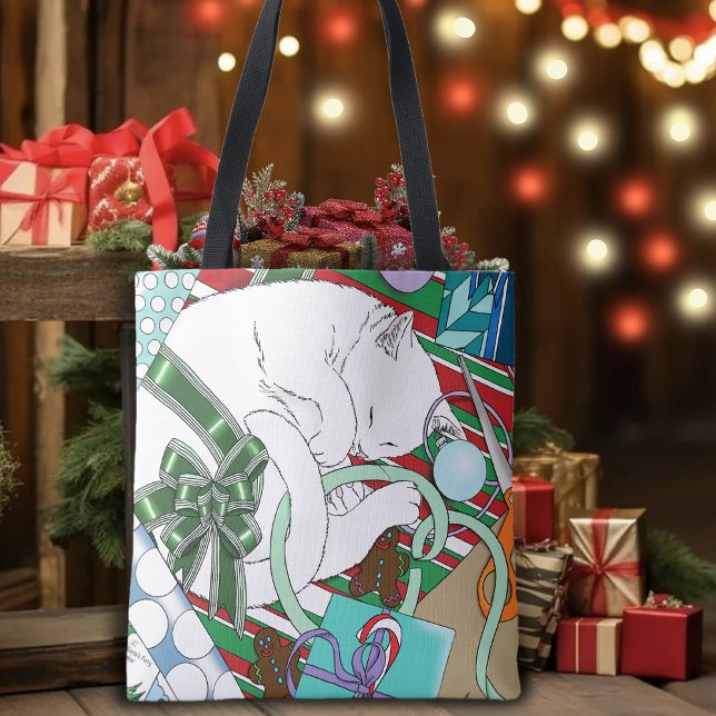 Vit julklapp tygkasse (Skapare uppladdad)