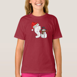 Vit julklappsbokstav t shirt