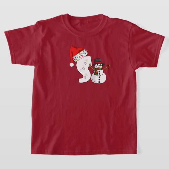 Vit julklappsbokstav  t shirt (Laydown)