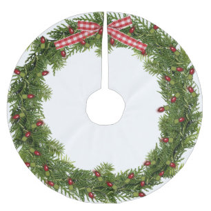 Vit julkrans julgransmatta borstad polyester