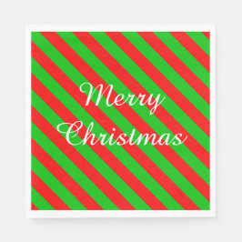 Vit julstandard Napkin/Grönt och Red Pappersservett