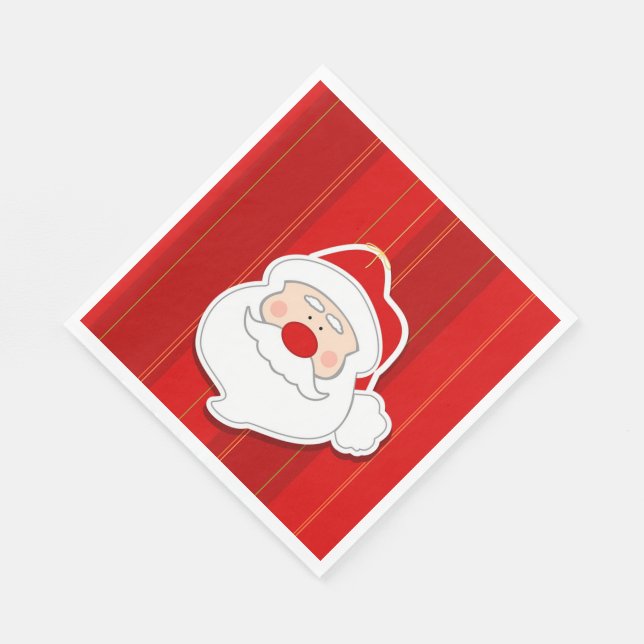 Vit julstandard Napkin/Jultomten Pappersservett (Hörn)