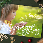 Vit jultomt - allt fotot julkort<br><div class="desc">Vitt merry All jul Helgdag Photo Card. Skriptskript för funky med en baksida för mjuk blommigt. Ett helgdag-kort med ett allmänt meddelande till kostym varje kund!</div>