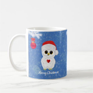 Vit juluggla kaffemugg
