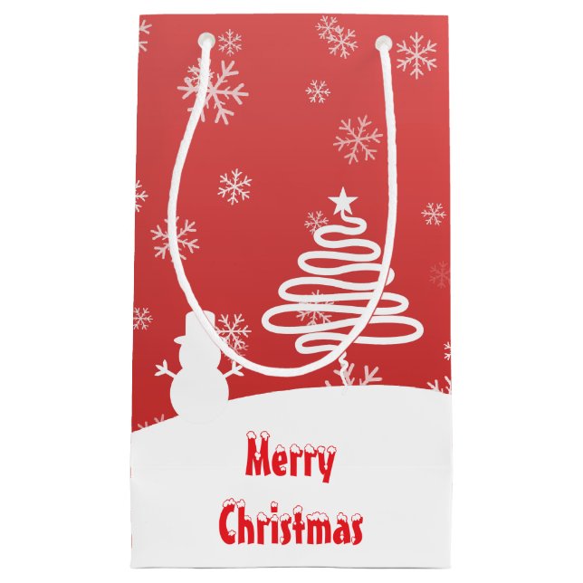 Vit julvinter Wonderland Snögubbe Träd (Framsidan)