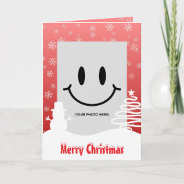 Vit julvinter Wonderland Snögubbe Träd Kort