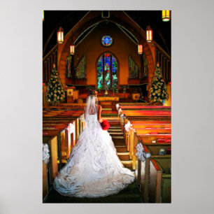 Vit julvinterblinter White Bröllop Gown Poster