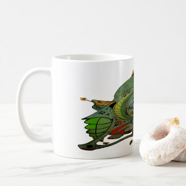 Vit kaffe Mugg med sackarft Art 1 B.1 (Med munk)