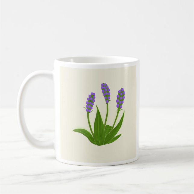 Vit kaffemugg med lila blommor (Vänster)