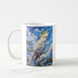 Vit kakadua kaffemugg