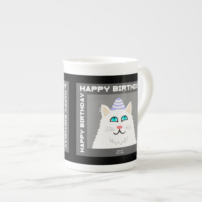 Vit kalv Bone China Mugg Benporslin Mugg (Framsida höger)