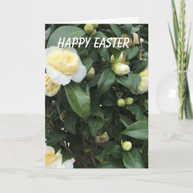 Vit Kamelia Påsk Helgkort (Framsida)