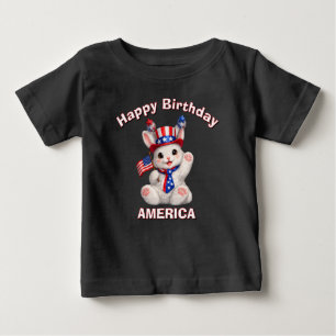 Vit kanin (5ao) Patriotisk barn t-shirt