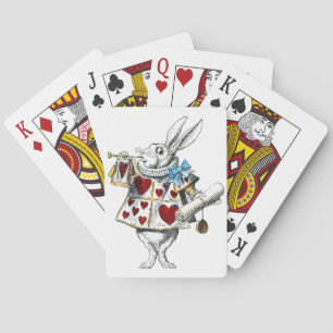 Vit kanin Alice i Underlandet Hjärtans kanin Casinokort
