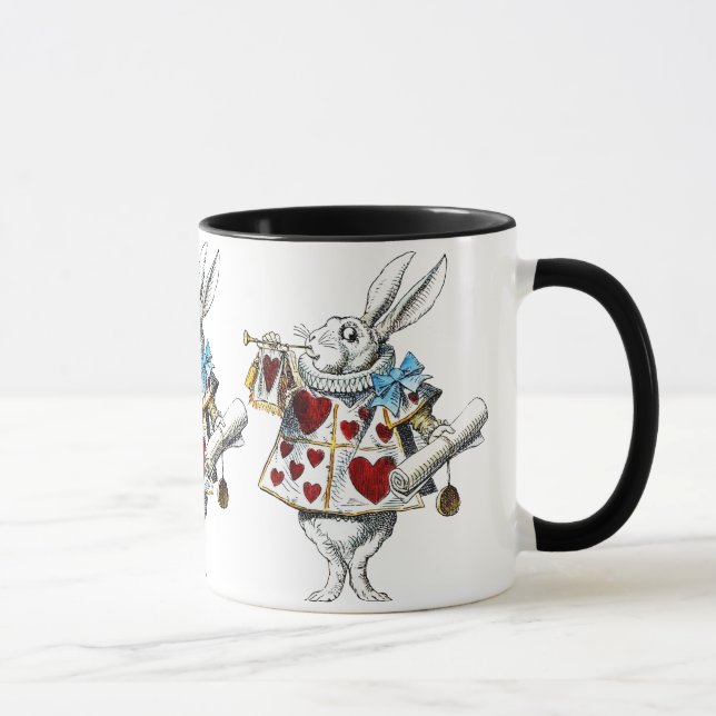 Vit kanin Alice i Underlandet Hjärtans kanin Mugg (Höger)