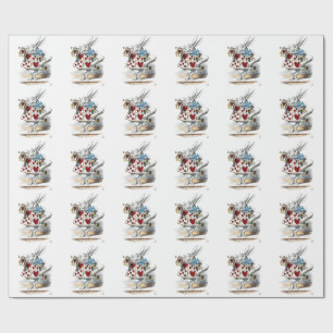 Vit kanin Alice i Underlandet Hjärtans kanin Presentpapper