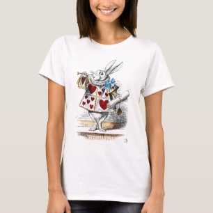 Vit kanin Alice i Underlandet Hjärtans kanin T Shirt
