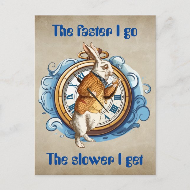 Vit kanin, Alice i underlandet. Vykort (Framsida)