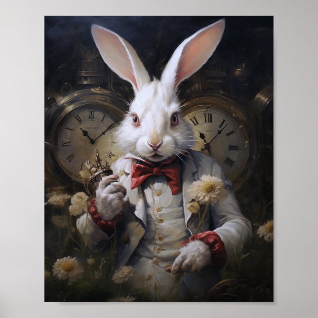Vit kanin alltid sen poster (Framsidan)