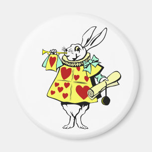 Vit kanin från Alice i Wonderland Button Magnet