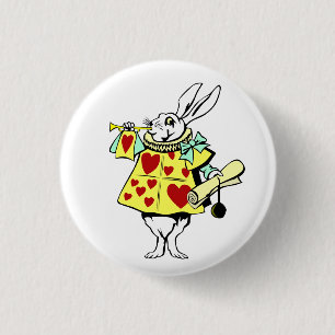 Vit kanin från Alice i Wonderland Knapp