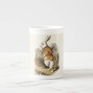 Vit kanin från Alice In Wonderland Vintage Art Benporslin Mugg