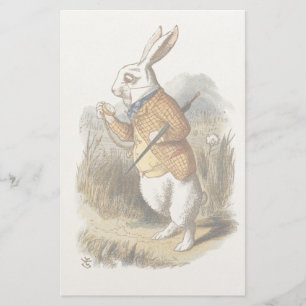 Vit kanin från Alice In Wonderland Vintage Art Brevpapper