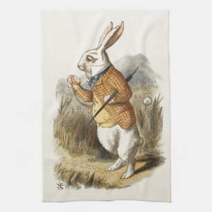Vit kanin från Alice In Wonderland Vintage Art Kökshandduk
