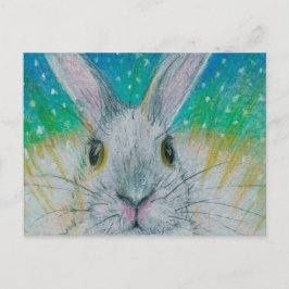 Vit kanin i snö! vykort