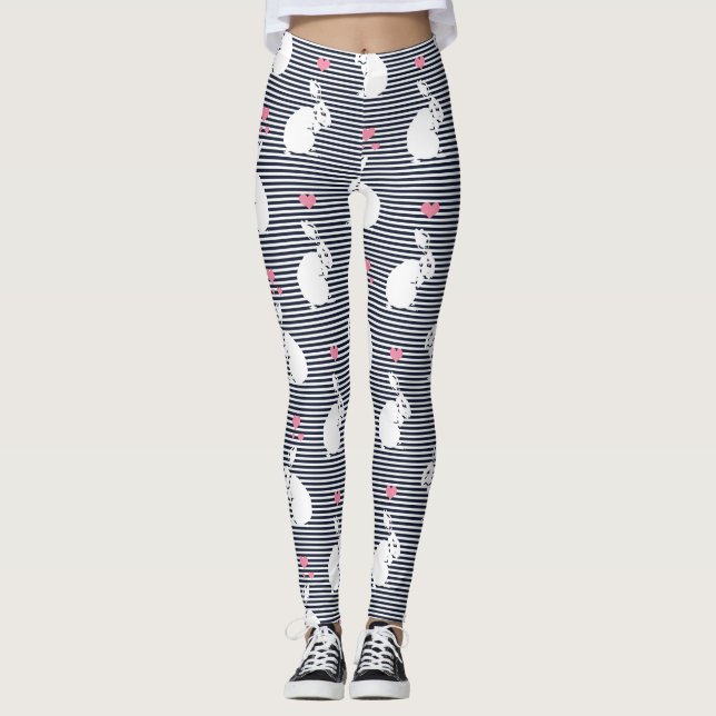 Vit kanin leggings (Framsida)