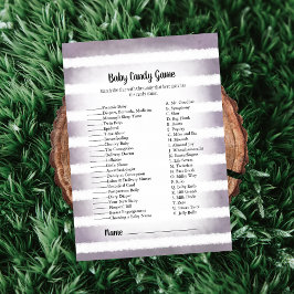 Vit kanin Lila Baby Candy Baby Shower Spel Inbjudningar