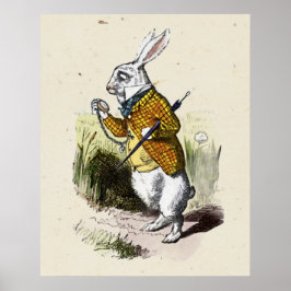 Vit kanin med klocka, Alice i Underlandet Poster